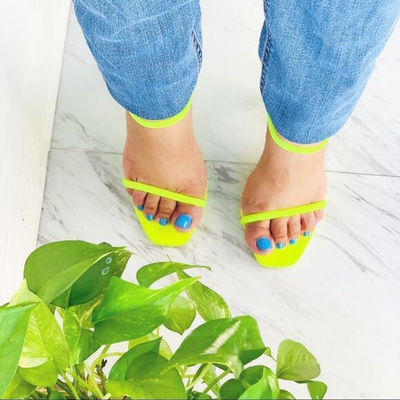 Lime Square Toe High Heel - Picture 3 of 7